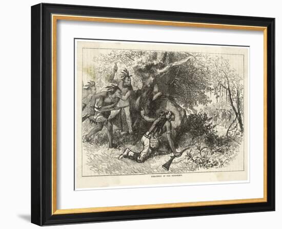 Cherokee Indians Ambush British Soldiers-null-Framed Art Print