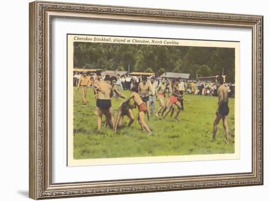 Cherokee Stickball, North Carolina-null-Framed Art Print