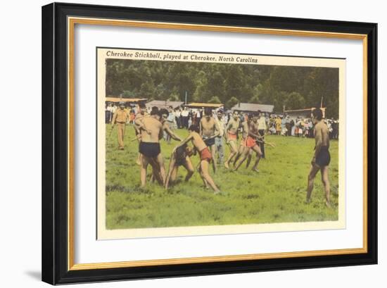 Cherokee Stickball, North Carolina-null-Framed Art Print