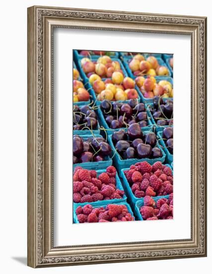 Cherries and berries, USA-Jim Engelbrecht-Framed Photographic Print