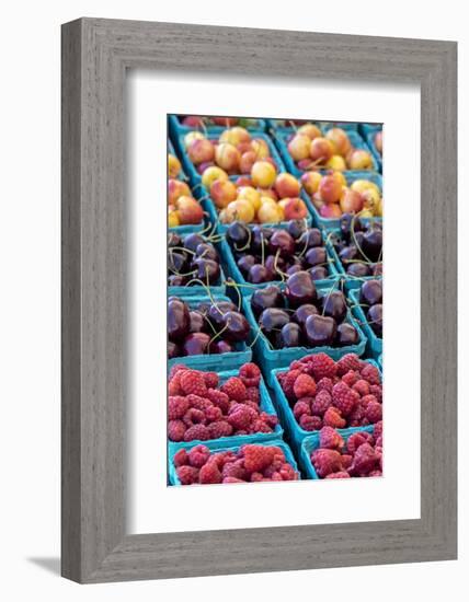 Cherries and berries, USA-Jim Engelbrecht-Framed Photographic Print