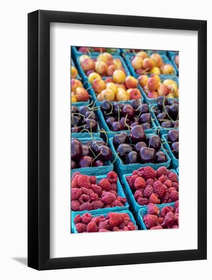 Cherries and berries, USA-Jim Engelbrecht-Framed Photographic Print