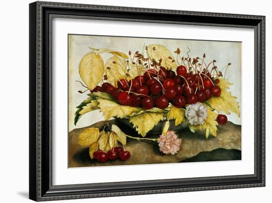 Cherries and Carnations-Giovanna Garzoni-Framed Giclee Print
