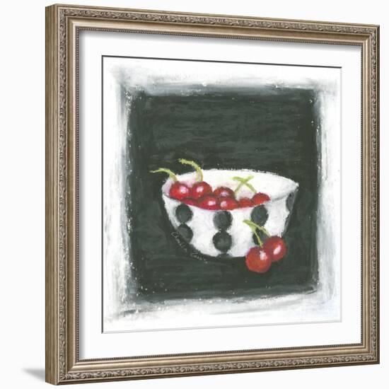 Cherries in Bowl-Chariklia Zarris-Framed Art Print