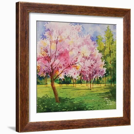 Cherry Blooms I-Blue Fish-Framed Art Print