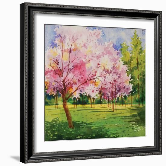 Cherry Blooms I-Blue Fish-Framed Art Print