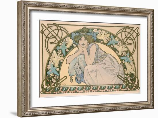 Cherry Blossom, 1898-Alphonse Mucha-Framed Giclee Print