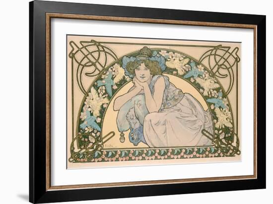 Cherry Blossom, 1898-Alphonse Mucha-Framed Giclee Print