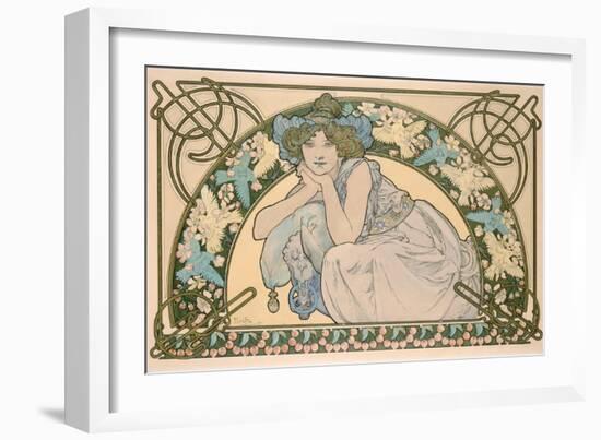 Cherry Blossom, 1898-Alphonse Mucha-Framed Giclee Print