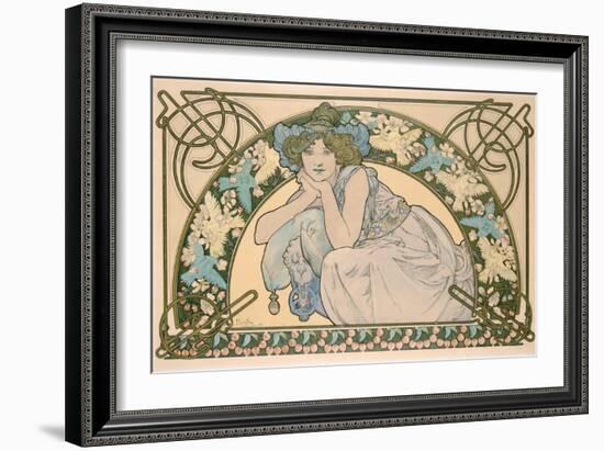 Cherry Blossom, 1898-Alphonse Mucha-Framed Giclee Print