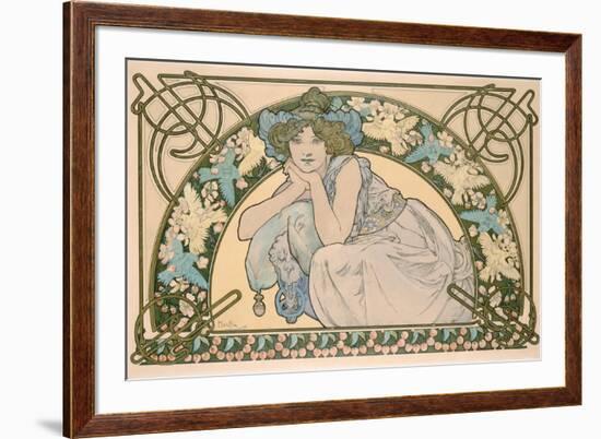 Cherry Blossom, 1898-Alphonse Mucha-Framed Giclee Print