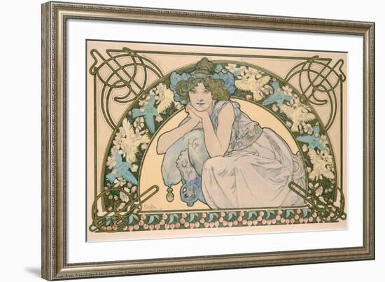 Cherry Blossom, 1898-Alphonse Mucha-Framed Giclee Print