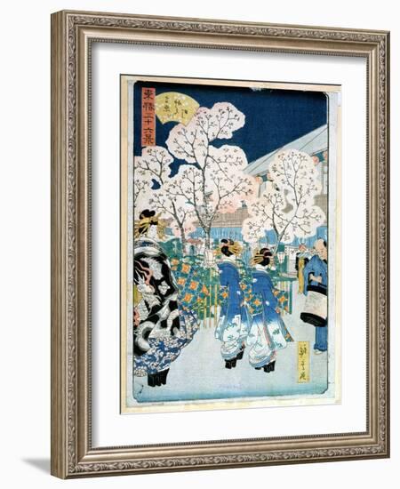 Cherry Blossom at Asakura-Ando Hiroshige-Framed Giclee Print