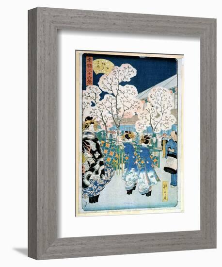 Cherry Blossom at Asakura-Ando Hiroshige-Framed Giclee Print