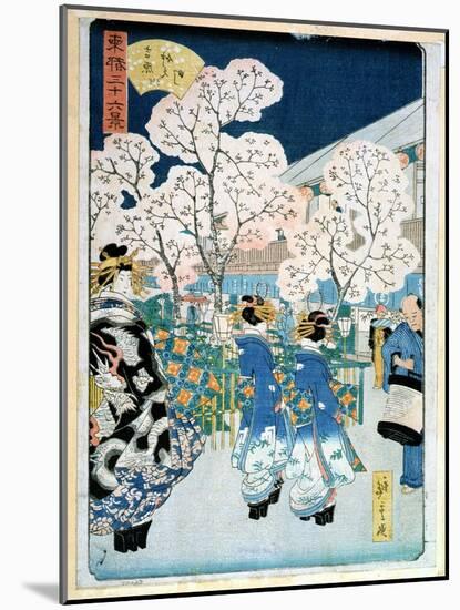 Cherry Blossom at Asakura-Ando Hiroshige-Mounted Premium Giclee Print