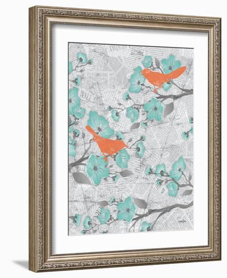 Cherry Blossom Birds 6-Diane Stimson-Framed Art Print