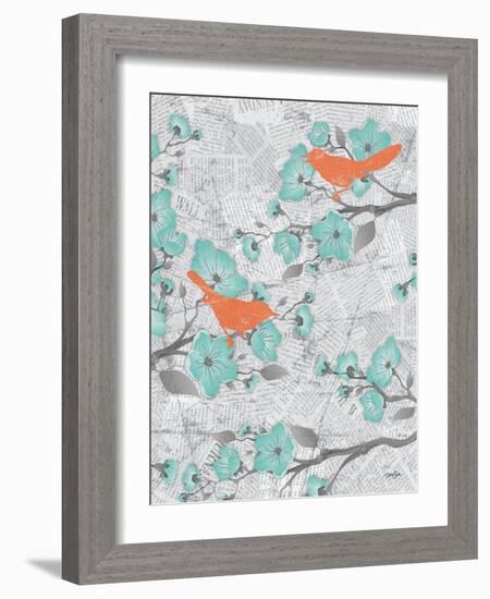 Cherry Blossom Birds 6-Diane Stimson-Framed Art Print