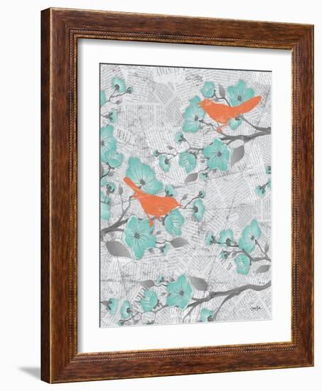 Cherry Blossom Birds 6-Diane Stimson-Framed Art Print