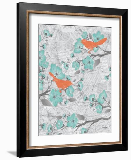 Cherry Blossom Birds 6-Diane Stimson-Framed Art Print