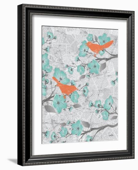 Cherry Blossom Birds 6-Diane Stimson-Framed Art Print