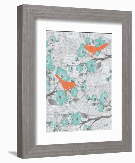 Cherry Blossom Birds 6-Diane Stimson-Framed Premium Giclee Print