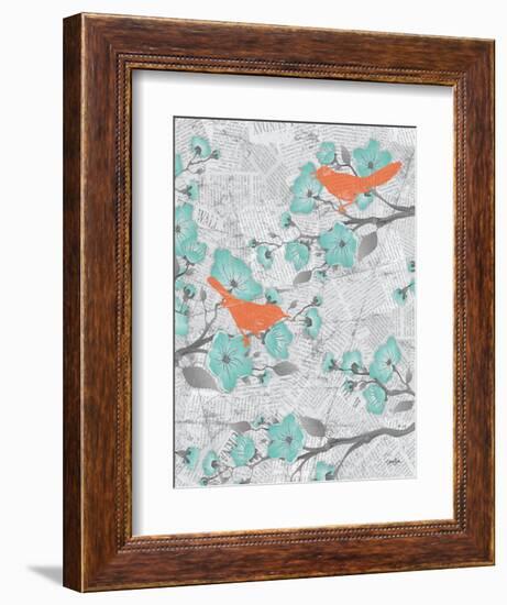 Cherry Blossom Birds 6-Diane Stimson-Framed Premium Giclee Print