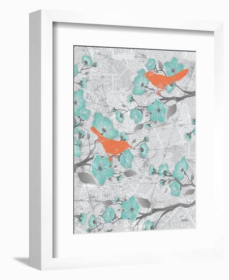 Cherry Blossom Birds 6-Diane Stimson-Framed Premium Giclee Print