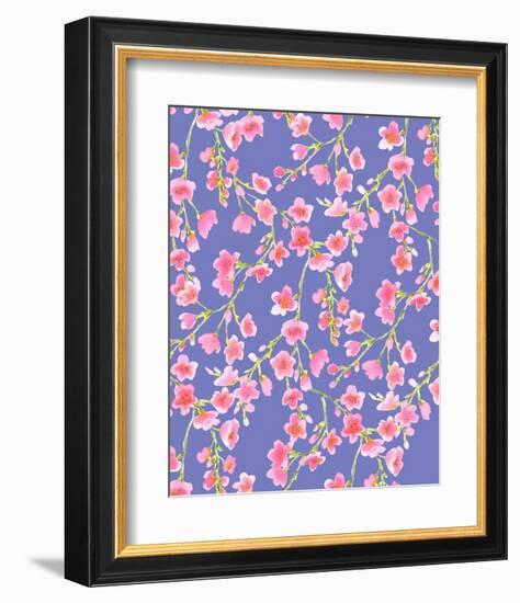 Cherry Blossom Blue-Jacqueline Maldonado-Framed Art Print