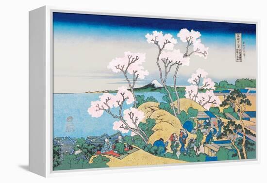 Cherry Blossom Festival-Katsushika Hokusai-Framed Stretched Canvas