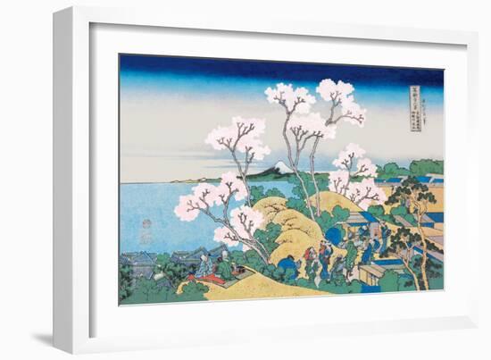 Cherry Blossom Festival-Katsushika Hokusai-Framed Art Print