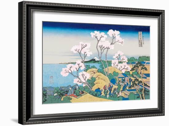 Cherry Blossom Festival-Katsushika Hokusai-Framed Art Print