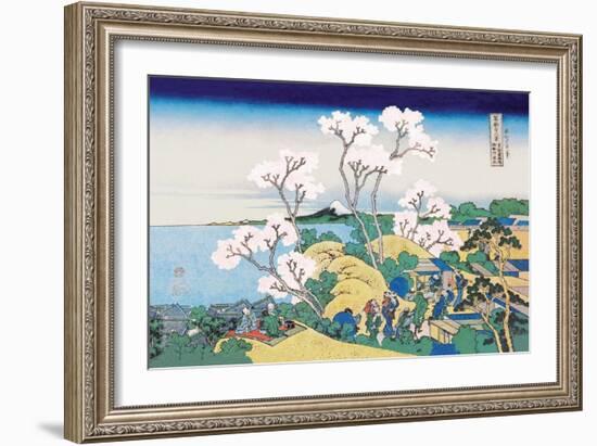 Cherry Blossom Festival-Katsushika Hokusai-Framed Art Print