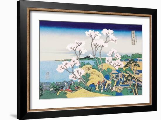 Cherry Blossom Festival-Katsushika Hokusai-Framed Art Print