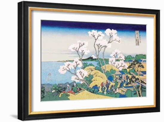 Cherry Blossom Festival-Katsushika Hokusai-Framed Art Print