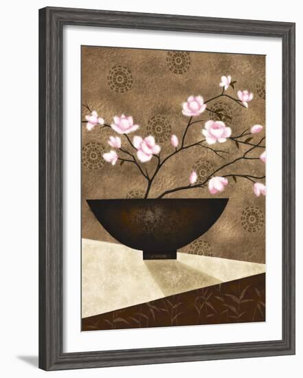 Cherry Blossom in Bowl-Jo Parry-Framed Art Print