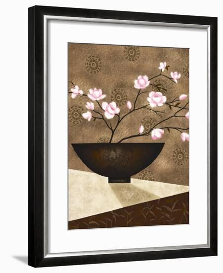 Cherry Blossom in Bowl-Jo Parry-Framed Art Print