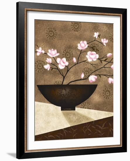 Cherry Blossom in Bowl-Jo Parry-Framed Art Print