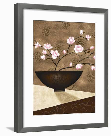 Cherry Blossom in Bowl-Jo Parry-Framed Art Print