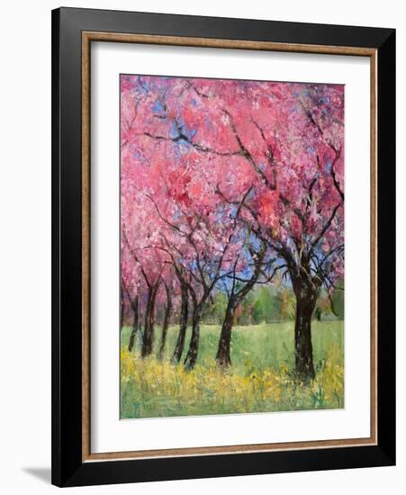 Cherry Blossom in the Meadow, 2022 (Acrylic)-Ann Oram-Framed Giclee Print