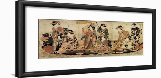 Cherry Blossom Viewing (Hanam), Early 19th Century-Kitagawa Utamaro II-Framed Giclee Print