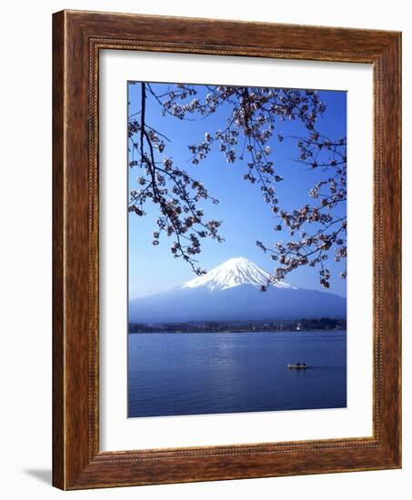 Cherry Blossom with Mount Fuji and Lake Kawaguchi in Background, Fuji-Hakone-Izu National Park, Jap-Dallas and John Heaton-Framed Photographic Print