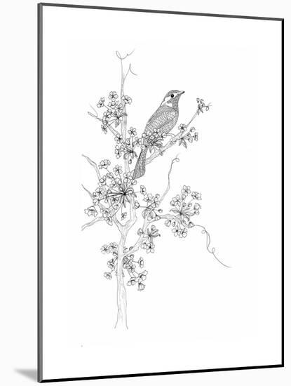 Cherry Blossom-The Tangled Peacock-Mounted Giclee Print