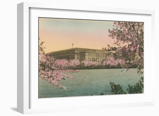 Cherry Blossoms and Tidal Basin-null-Framed Art Print