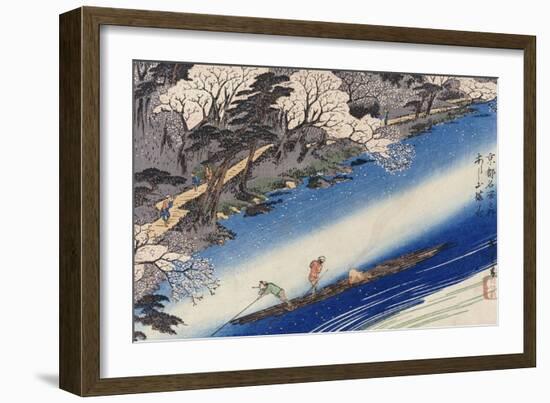 Cherry Blossoms at Arashiyama-Ando Hiroshige-Framed Giclee Print