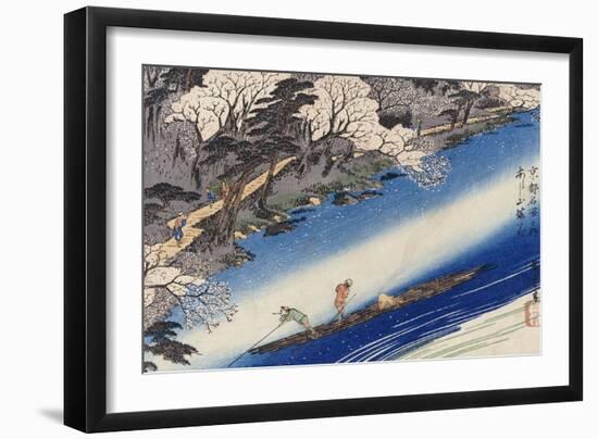 Cherry Blossoms at Arashiyama-Ando Hiroshige-Framed Giclee Print