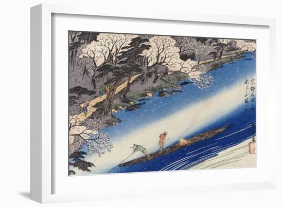 Cherry Blossoms at Arashiyama-Ando Hiroshige-Framed Giclee Print