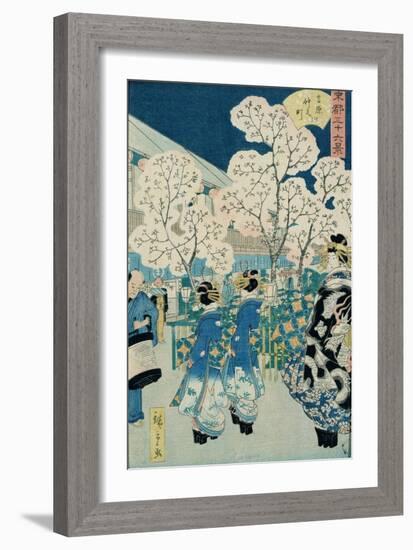 Cherry Blossoms at Asakura-Ando Hiroshige-Framed Giclee Print