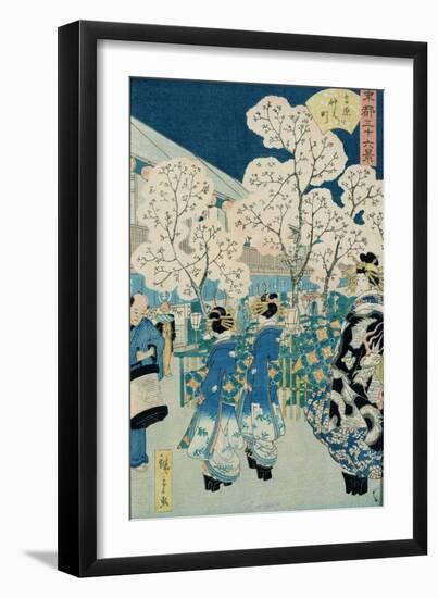 Cherry Blossoms at Asakura-Ando Hiroshige-Framed Giclee Print
