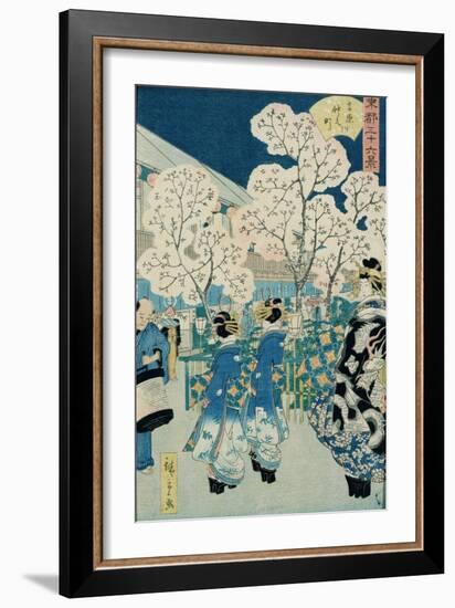 Cherry Blossoms at Asakura-Ando Hiroshige-Framed Giclee Print