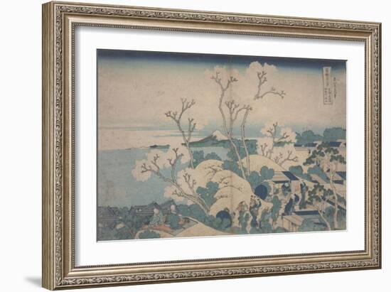 Cherry Blossoms at Gotenyama, C.1829-33 (Colour Woodblock Print)-Katsushika Hokusai-Framed Giclee Print